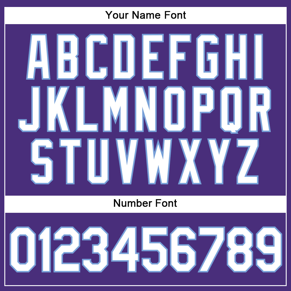 Custom Purple White-Light Blue Authentic Baseball Jersey