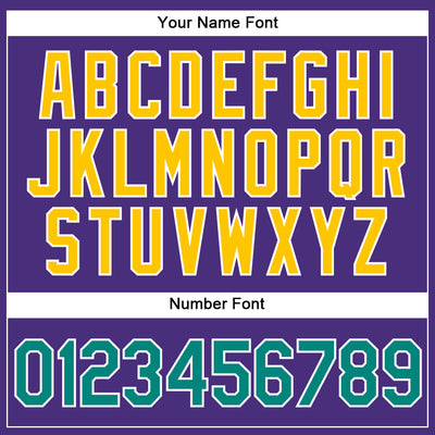 Custom Purple Aqua-Gold Authentic Baseball Jersey