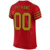 Custom Red Old Gold-Black Mesh Authentic Football Jersey