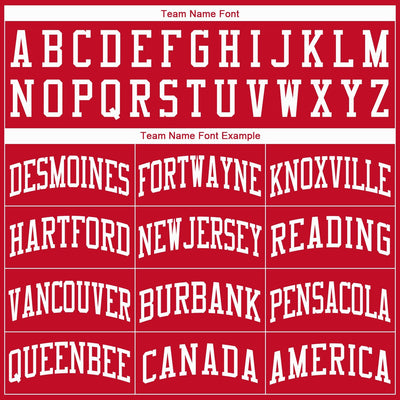 Custom Red White Round Neck Basketball Jersey