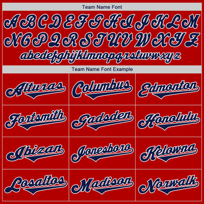 Custom Red Navy-White Authentic Baseball Jersey