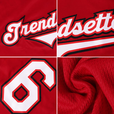 Custom Red White-Orange Authentic Baseball Jersey