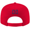 Custom Red Navy-White Stitched Adjustable Snapback Hat