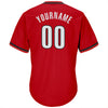 Custom Red White-Black Authentic Throwback Rib-Knit Baseball Jersey Shirt
