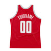 Custom Red White-Gray Authentic Throwback Basketball Jersey
