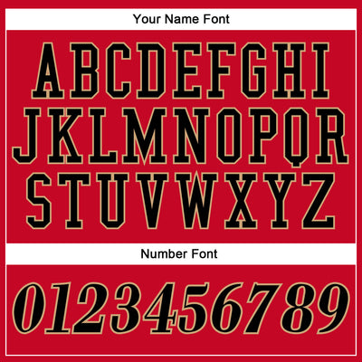 Custom Red Black-Old Gold Authentic Throwback Basketball Jersey