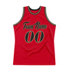 Custom Red Black-Old Gold Authentic Throwback Basketball Jersey