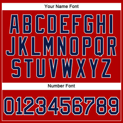 Custom Red Navy-White Authentic Baseball Jersey