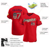 Custom Red Vintage USA Flag-Navy Authentic Baseball Jersey