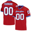 Custom Red White-Royal Mesh Authentic Throwback Football Jersey