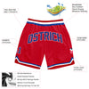 Custom Red Royal-White Authentic Throwback Basketball Shorts