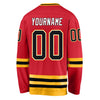 Custom Red Black-Gold Hockey Jersey