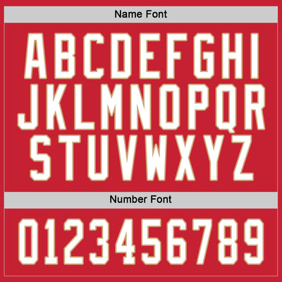 Custom Red White-Old Gold Hockey Jersey