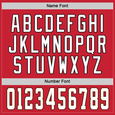 Custom Red White-Old Gold Hockey Jersey