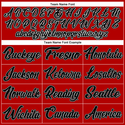 Custom Red Black Pinstripe Black-White Authentic Baseball Jersey