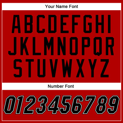 Custom Red Black Pinstripe Black-White Authentic Baseball Jersey