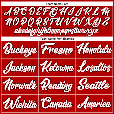 Custom Red Black Pinstripe White-Black Authentic Baseball Jersey