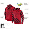 Custom Stitched Red Red-Black Sports Pullover Sweatshirt Hoodie