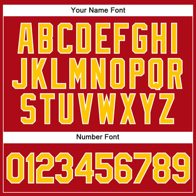 Custom Red Gold-White Authentic Baseball Jersey