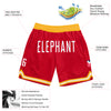 Custom Red White Authentic Throwback Basketball Shorts