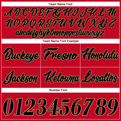 Custom Red Black-Old Gold Authentic Throwback Basketball Shorts