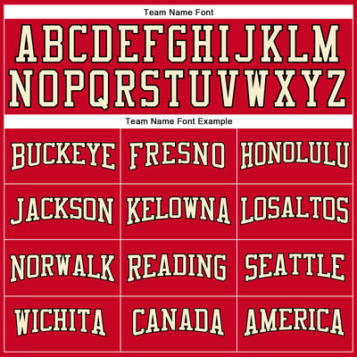 Custom Red Cream-Black Authentic Throwback Basketball Jersey