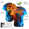 Custom Red Gold 3D Pattern Design Flame Authentic Baseball Jersey