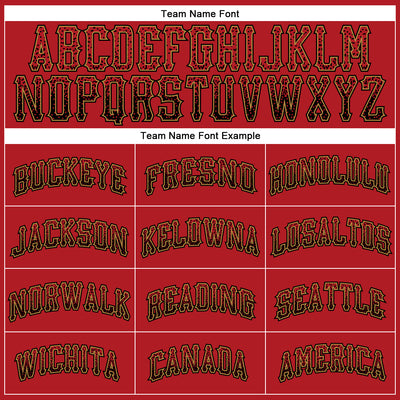 Custom Red Black-Old Gold Authentic Drift Fashion Baseball Jersey