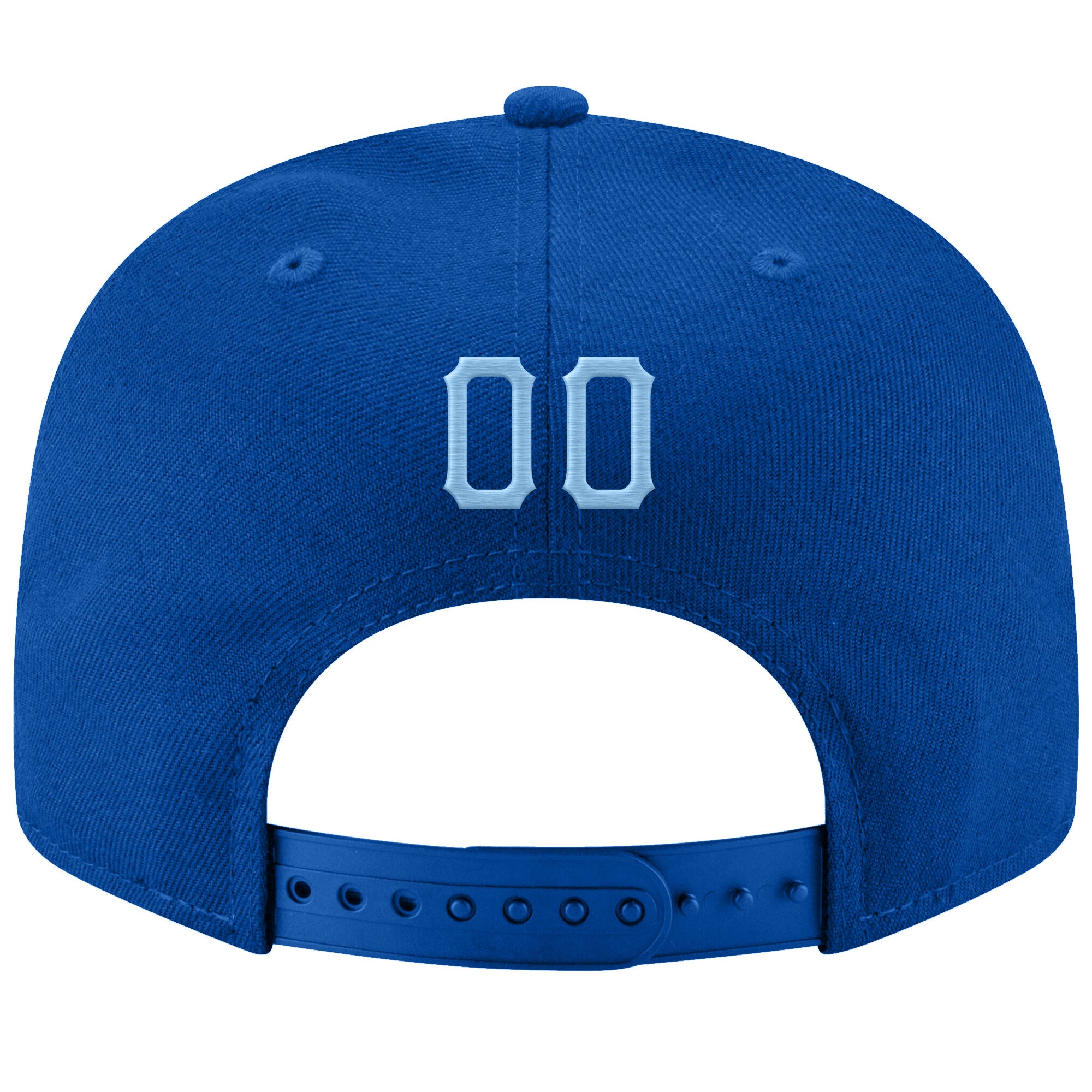 Custom Royal Light Blue-White Stitched Adjustable Snapback Hat