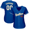 Custom Royal White-Old Gold Authentic Baseball Jersey