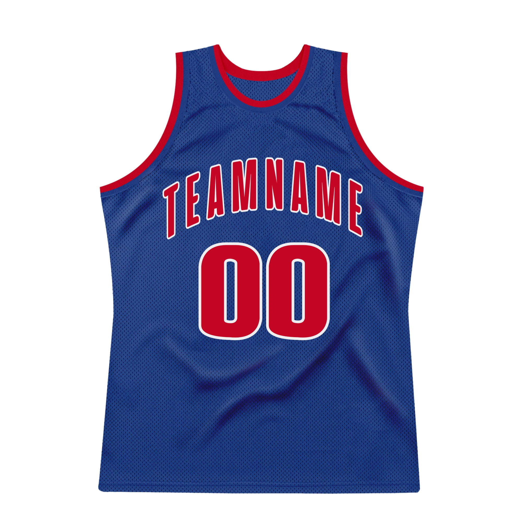 Custom Royal Red-White Authentic Throwback Basketball Jersey