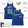 Custom Royal Kelly Green-White Authentic Throwback Basketball Jersey