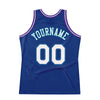 Custom Royal White-Purple Authentic Throwback Basketball Jersey