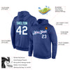 Custom Stitched Royal White-Teal Sports Pullover Sweatshirt Hoodie