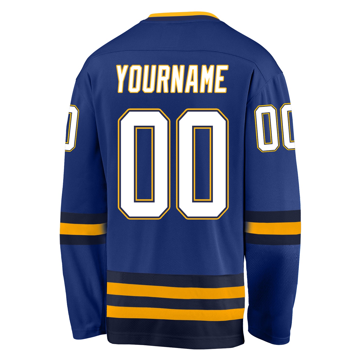 Custom Royal White-Navy Hockey Jersey