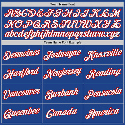 Custom Royal White-Red Performance T-Shirt