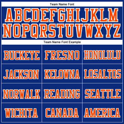 Custom Royal Orange-White Stitched Cuffed Knit Hat