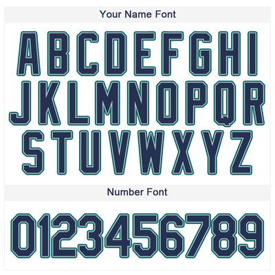 Custom White Navy-Teal Baseball Jersey