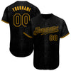 Custom Black Snakeskin Black-Gold 3D Pattern Design Authentic Baseball Jersey
