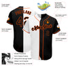 Custom White-Black Orange Authentic Split Fashion Baseball Jersey