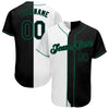 Custom White-Black Kelly Green Authentic Split Fashion Baseball Jersey