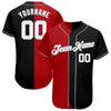 Custom Black White-Red Gray Authentic Split Fashion Baseball Jersey