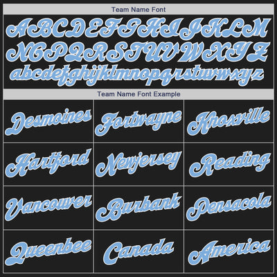 Custom Black Light Blue-Yellow Authentic Split Fashion Baseball Jersey