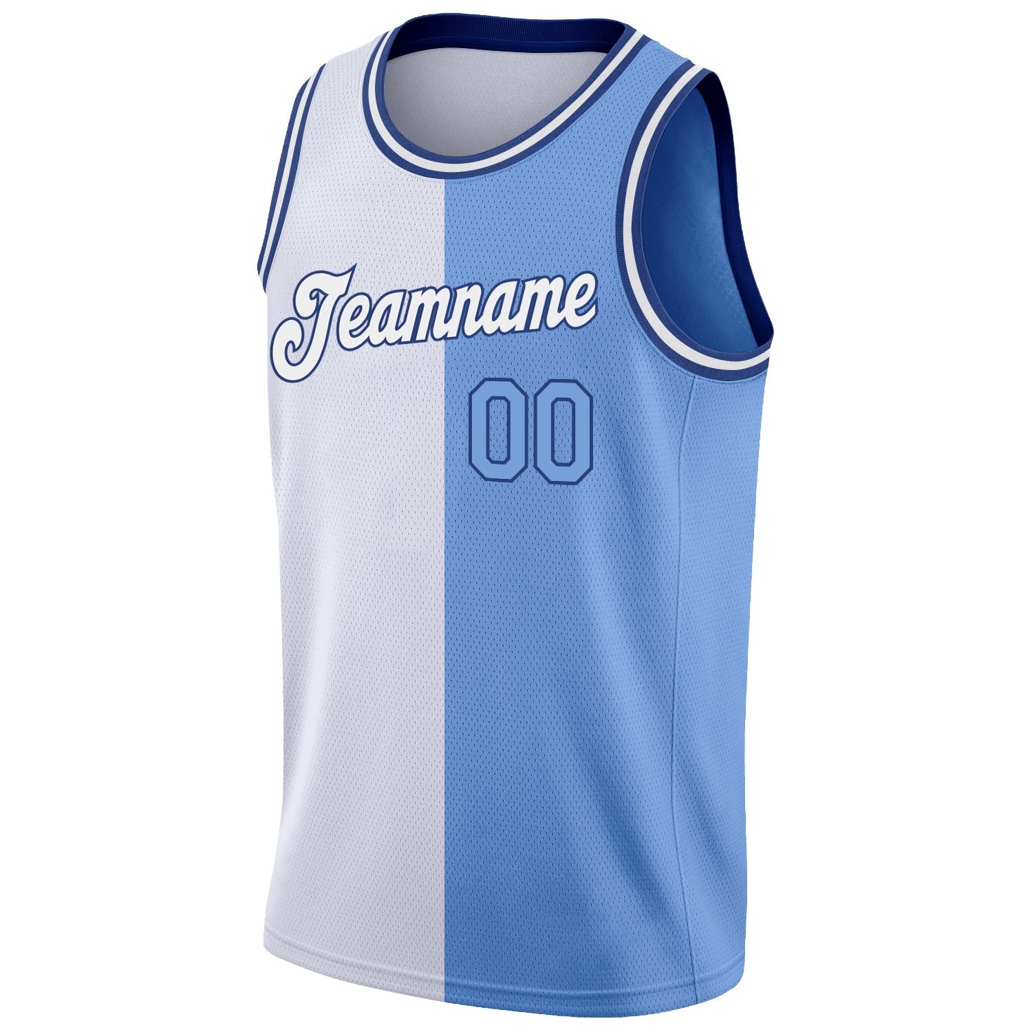 FANSIDEA Custom White White-Light Blue 3D Pattern Design Palm Trees Authentic Basketball Jersey Youth Size:XL