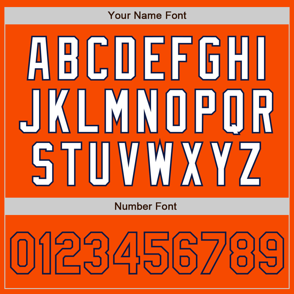 Custom White Orange-Navy Authentic Split Fashion Baseball Jersey