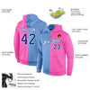 Custom Stitched Light Blue Royal-Pink Split Fashion Sports Pullover Sweatshirt Hoodie