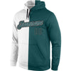 Custom Stitched White Midnight Green-Gray Split Fashion Sports Pullover Sweatshirt Hoodie