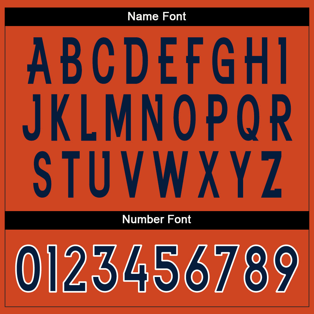 Custom Orange Navy-White Split Fashion Football Jersey