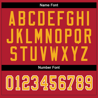Custom Scarlet Gold-White Split Fashion Football Jersey