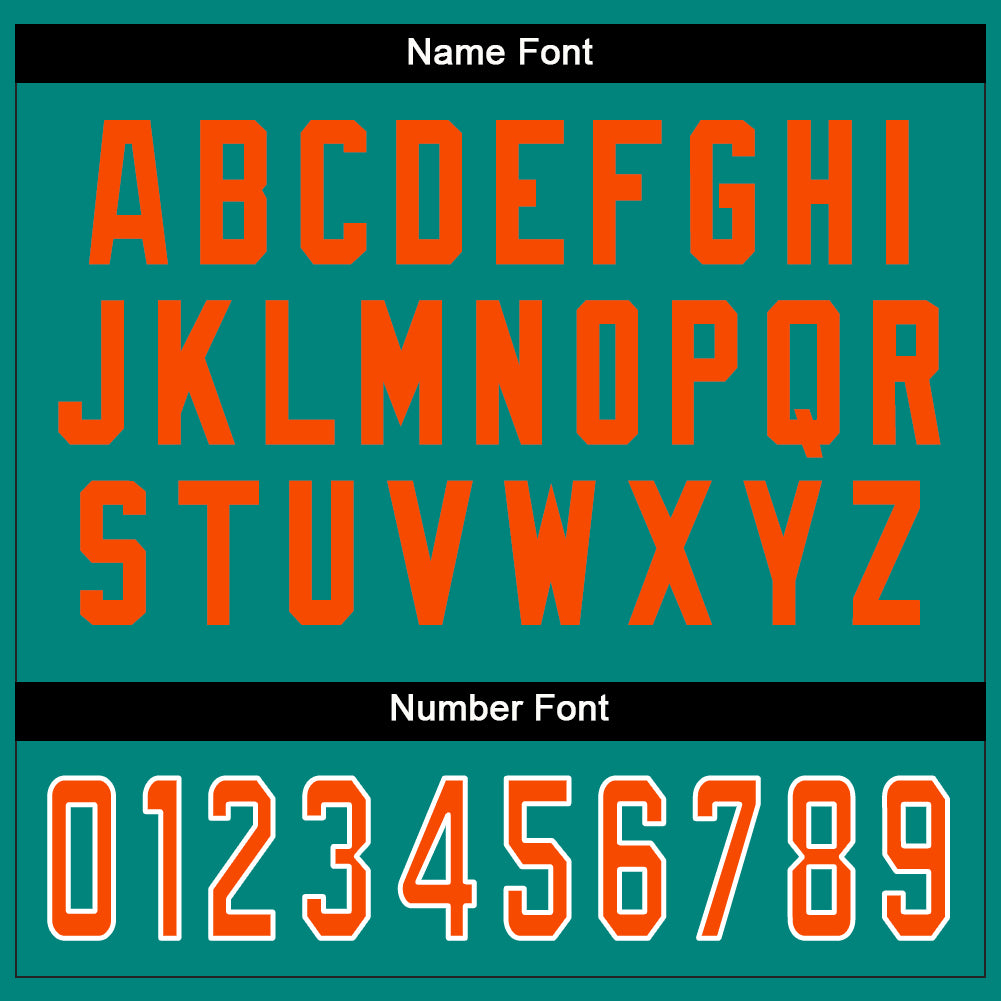 Custom Aqua Orange-White Split Fashion Football Jersey